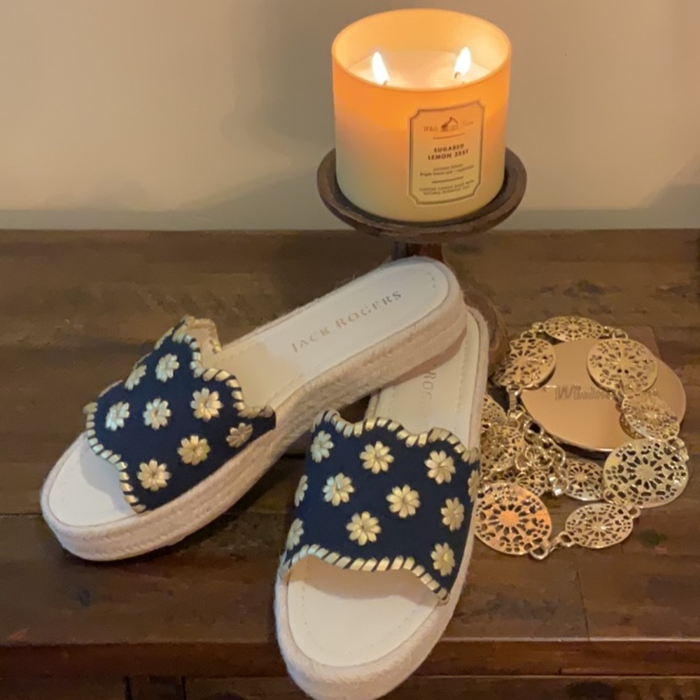 NWOT Jack Rogers Cloth Espadrille Slides